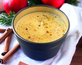 Pine, Apple + Cinnamon Soy Sparkling Glitter Candle | Christmas in a Candle | Winter Scented Rustic Cozy Home Decor