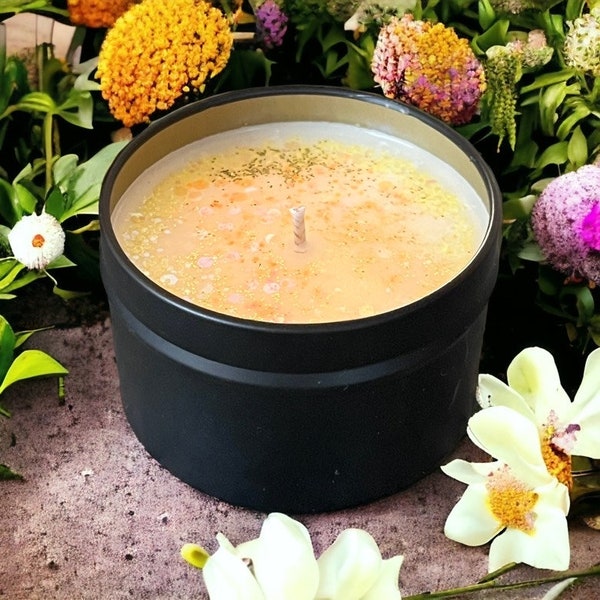 Honeysuckle | Sparkling White and Gold Floral Scented Candle | Hand Poured Soy Spring Flower Container Housewarming Gift Candle Wax Melts