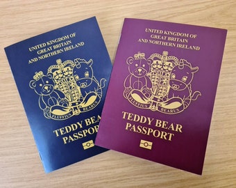 Teddy Passport (personalised including photo)