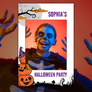 Halloween Photo Frame, Photo prop, Editable and Printable, Photo booth
