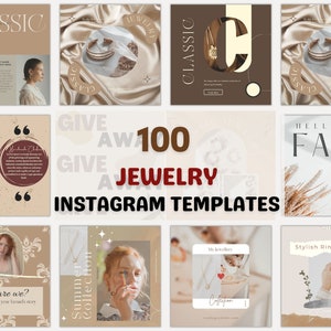 Jewelry Instagram Templates, Modern Jewelry Post and Story