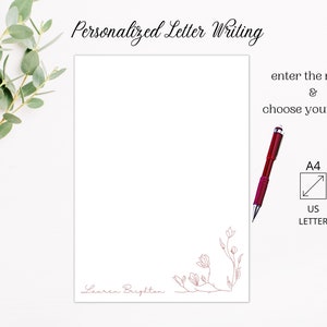 Escrita de carta personalizada para impressão, carta personalizada, presente personalizado, download digital