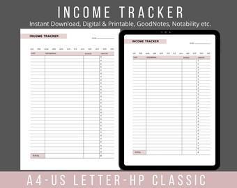 Income Tracker Sheet, Business Income, Financial Planner Printable Planner, Income Sheet Budget ...