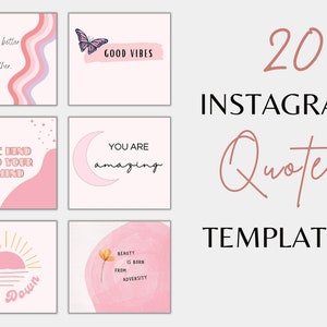 Pink Instagram Quotes Templates, Motivational Post