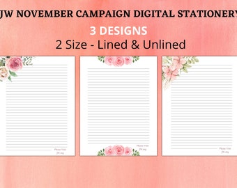 JW Letter Writing Stationery Set, November Campaign, Flowers Theme