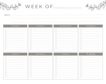 WEEKLY PLANNER Printable Weekly to Do List Organizer - Etsy