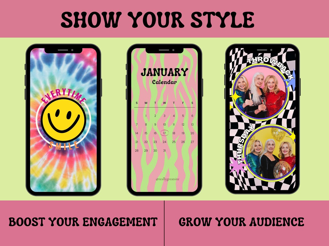 90s Y2K Retro Instagram Templates, Psychedelic Instagram Post, Hippie ...