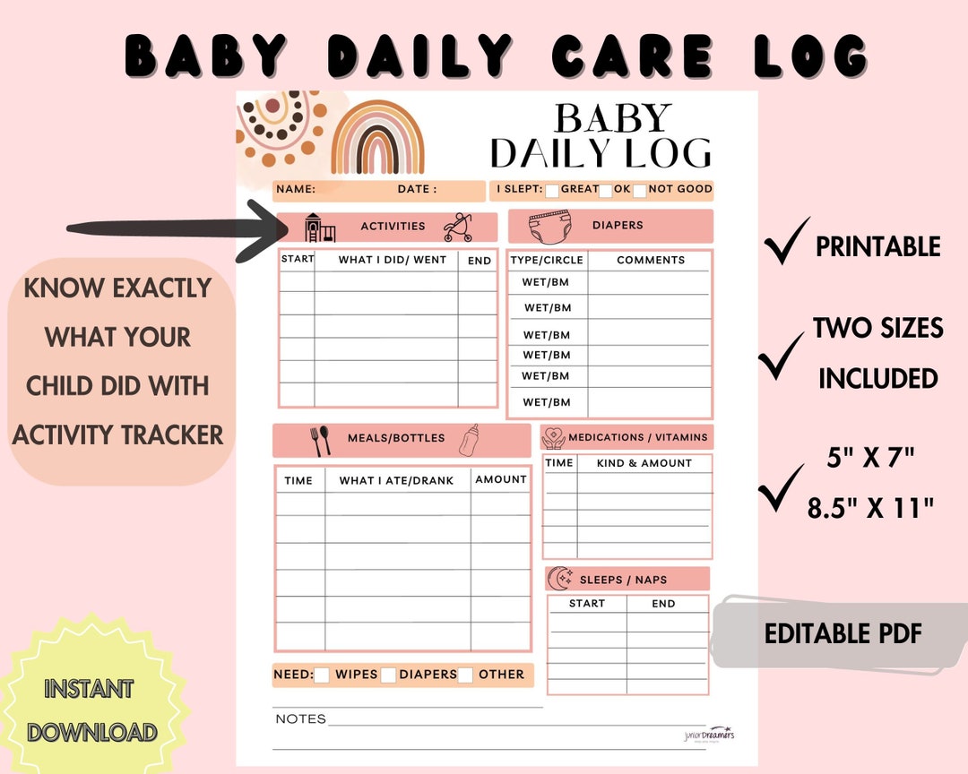 Baby Tracker, Baby Log, Newborn Tracker, Baby Log Tracker, Baby Daily Tracker, Newborn Log, Baby