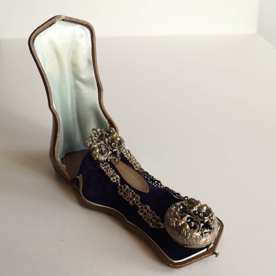 Antique and Rare Pocket Watch Case With Chantelaine From the Etsy