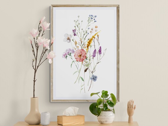Printable Wildflower Bouquet Pressed Flower Art Wildflower - Etsy