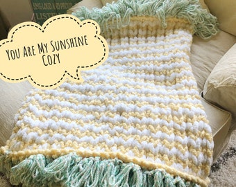 Hand Knit Soft and Luxurious Vegan Baby Blanket or Tummy Floor Mat