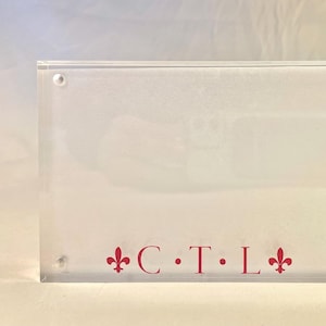Personalized Acrylic Magnetic Desktop Picture Frame With Customizable Options of Message, Logo, Color, Placement, or Font