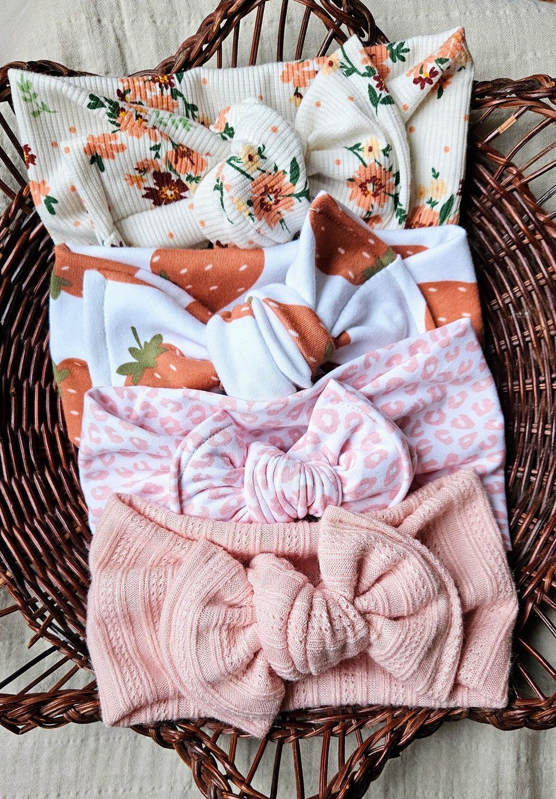 Babyhug Headbands with Bow & Knot Detailing with Animal & Fruits Print Pack of 3 - Multicolor main image 0