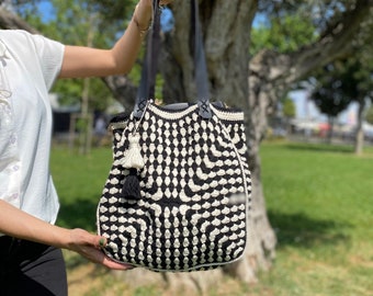 Granny Square Bag, Crochet Shoulder Bag, Boho Bag, Gift for Birthday, Handmade Bags, Crochet Purse, Afghan Bag, Vintage Style Bag, Large Bag