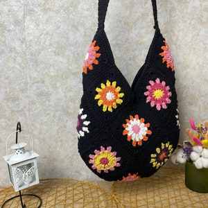 Crochet Bag, Granny Square Bag, Crochet Purse, Crochet tote Bag, Retro Bag, Hippie Bag,Gift for Her, Boho Bag, Vintage Style, Bag For Women
