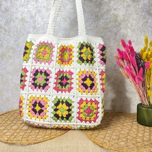 Granny Square Bag, Crochet Shoulder Bag, Bohemian Woman Purse, Birthday Gifts, Handmade Bags, Crochet Purse, Afghan Bag, Vintage Style Bag