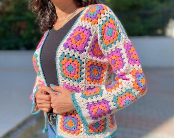 Crochet Cardigan, Woman Sweater, Womens Coat, Winter Chunky Knit