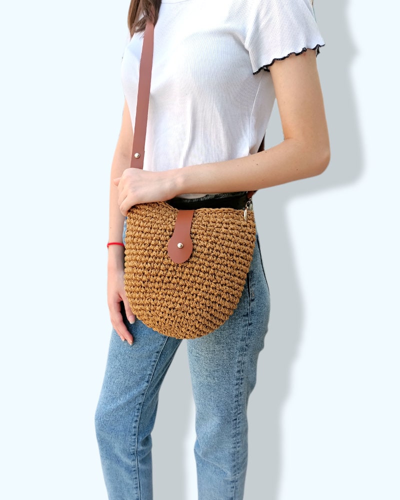 Hileyu Borsa Di Paglia Donna Tracolla Estiva - Piccola, Con Nappe E Cerniera - Stile Bohemien