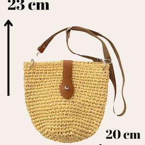 Straw bag, Market Bag, Crochet Shoulder Bag, Summer Beach Bag, Shoulder Bag, Beige Bag, Beach Bag, Raffia bag, Straw Bag, Knitted Bag image 9