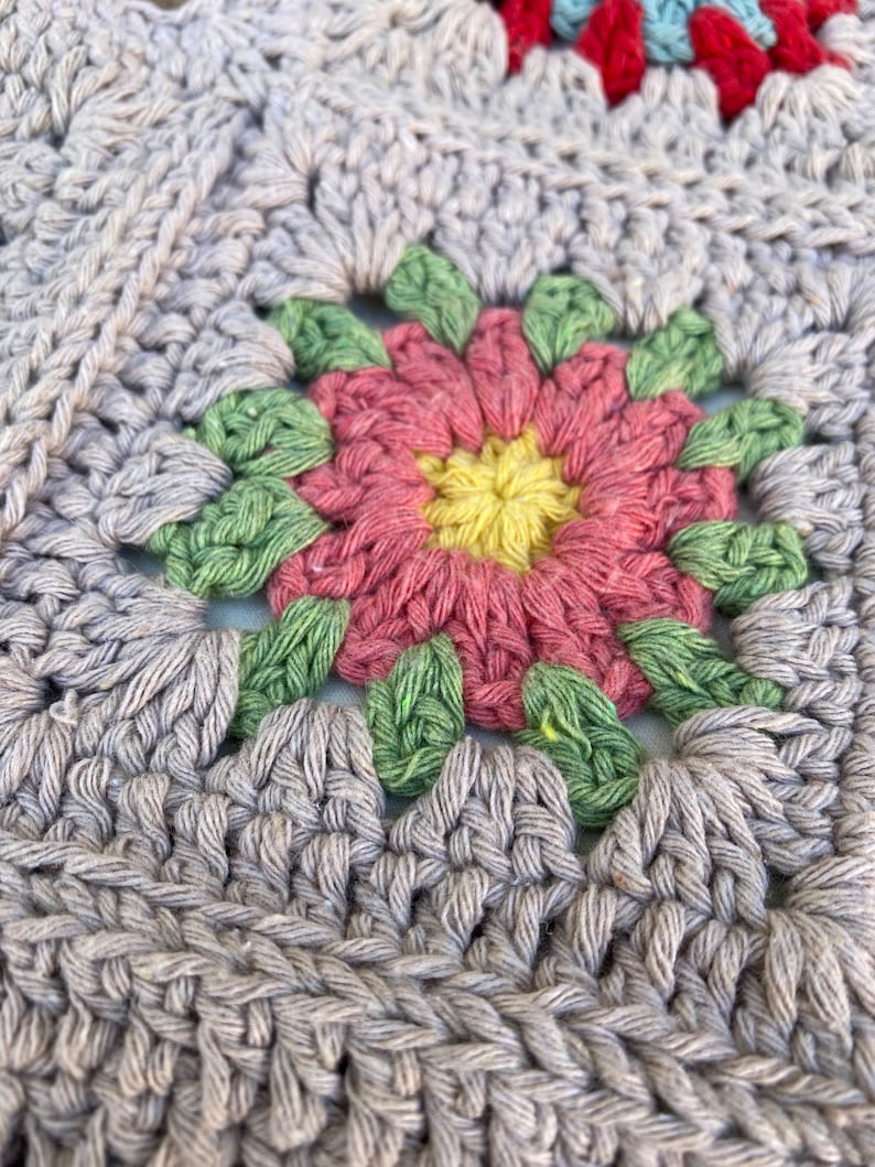 Crochet Bag, Granny Square Bag, Crochet Purse, Crochet tote Bag, Retro Bag, Hippie Bag,Gift for Her, Boho Bag, Vintage Style, Bag For Women image 10