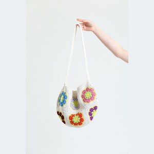 Crochet Bag, Granny Square Bag, Handmade Bag, Gift For Birthday, Bohemian Style Bag, Bag For Woman, Women Shoulder Bag, Crochet Purse, Bags image 2