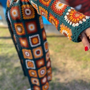 Crochet Cardigan, Woman Sweater, Womens Coat, Winter Chunky knit Cardigan, Afghan Pattern Cardigan. Boho Style Sweater. Hodeed Sweater image 6