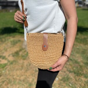 Crochet Wicker Bag, Tote Straw Bag, Summer Woman Large Bag, French Market Bag, Vacation Bag, Crochet Woven Bag, Soulder Beach Bag, Hobo Bag image 5