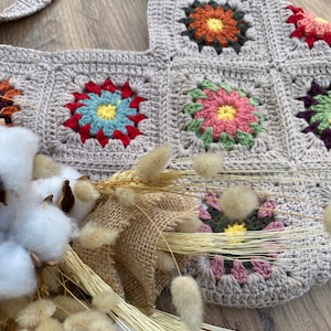 Crochet Bag, Granny Square Bag, Crochet Purse, Crochet tote Bag, Retro Bag, Hippie Bag,Gift for Her, Boho Bag, Vintage Style, Bag For Women image 17