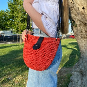 Straw bag, Market Bag, Crochet Shoulder Bag, Summer Beach Bag, Shoulder Bag, Beige Bag, Beach Bag, Raffia bag, Straw Bag, Knitted Bag image 8