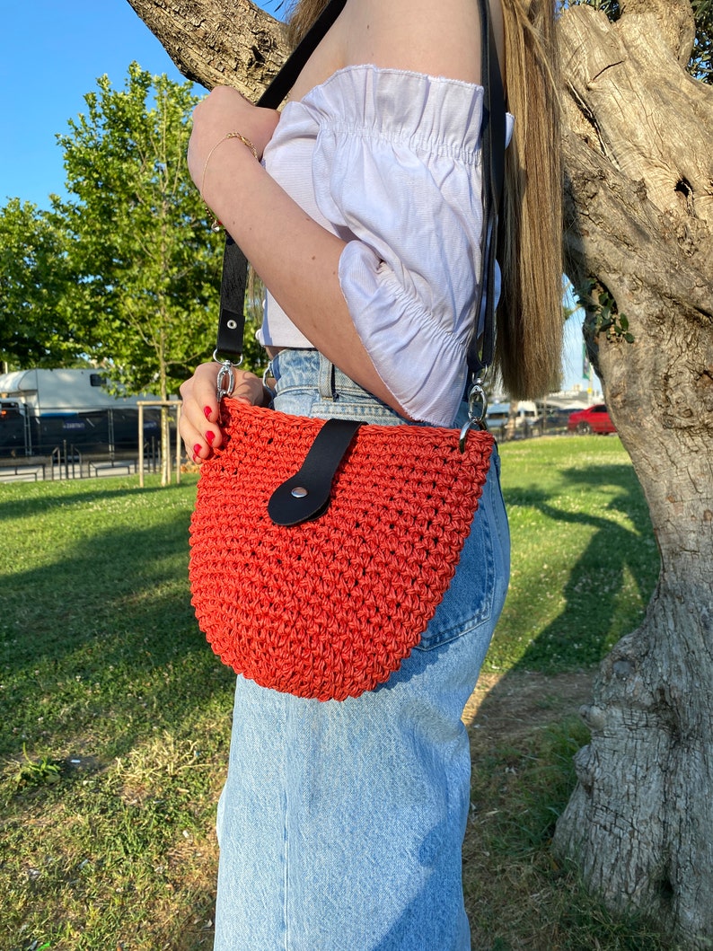 Straw bag, Market Bag, Crochet Shoulder Bag, Summer Beach Bag, Shoulder Bag, Beige Bag, Beach Bag, Raffia bag, Straw Bag, Knitted Bag image 8