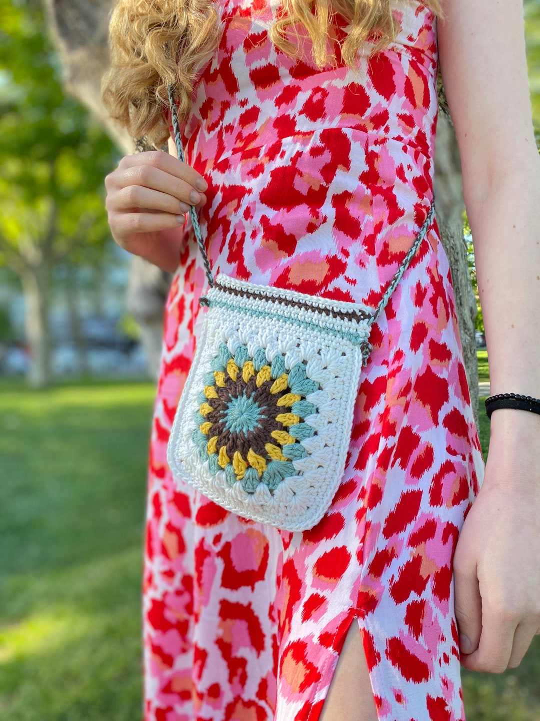 Cosbai - Floral Crochet Shoulder Bag - Summer Chic