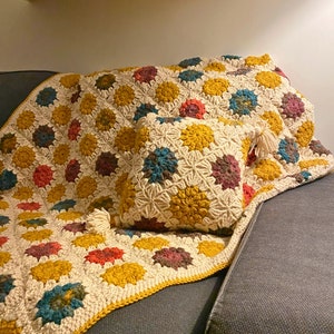 Crochet Blanket, Granny Square Bedspread Throw, Afghan Motifs Blanket, Tv Blanket,Boho Style Blanket, Vintage Blanket, Home Fashion Blanket 02-4340