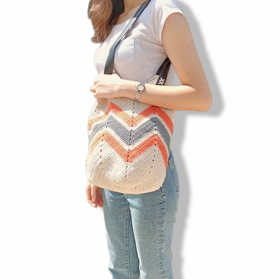 Crochet Bag, Handmade Bag, Woman Shoulder Bag, Gift For Birthday, Boho Bag, Hippie Bag, Market Bag, Vintage Bag, Crochet Tote Bag, Beige Bag