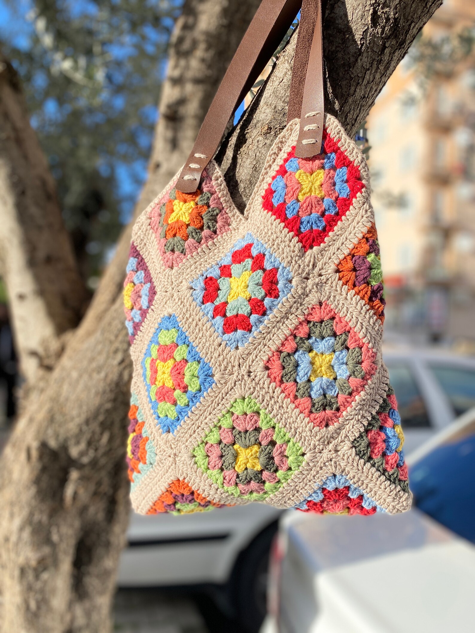 Granny Square Bag Crochet Bag Shoulder Women Purse Large | Etsy