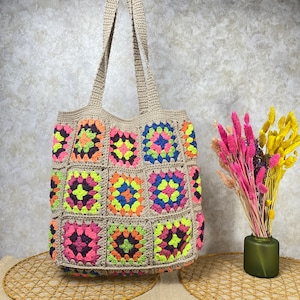 Granny Square Bag Crochet Shoulder Bag Bohemian Woman Purse - Etsy