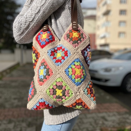 Crochet Bag Granny Square Bag Crochet Purse Crochet Tote - Etsy Canada