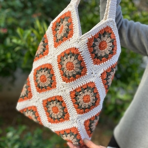 Crochet Bag, Granny Square Bag, Crochet Purse, Crochet tote Bag, Retro Bag, Hippie Bag,Gift for Her, Boho Bag, Vintage Style, Bag For Women