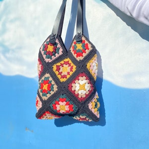 Crochet Bag Granny Square Bag Crochet Purse Crochet Tote - Etsy