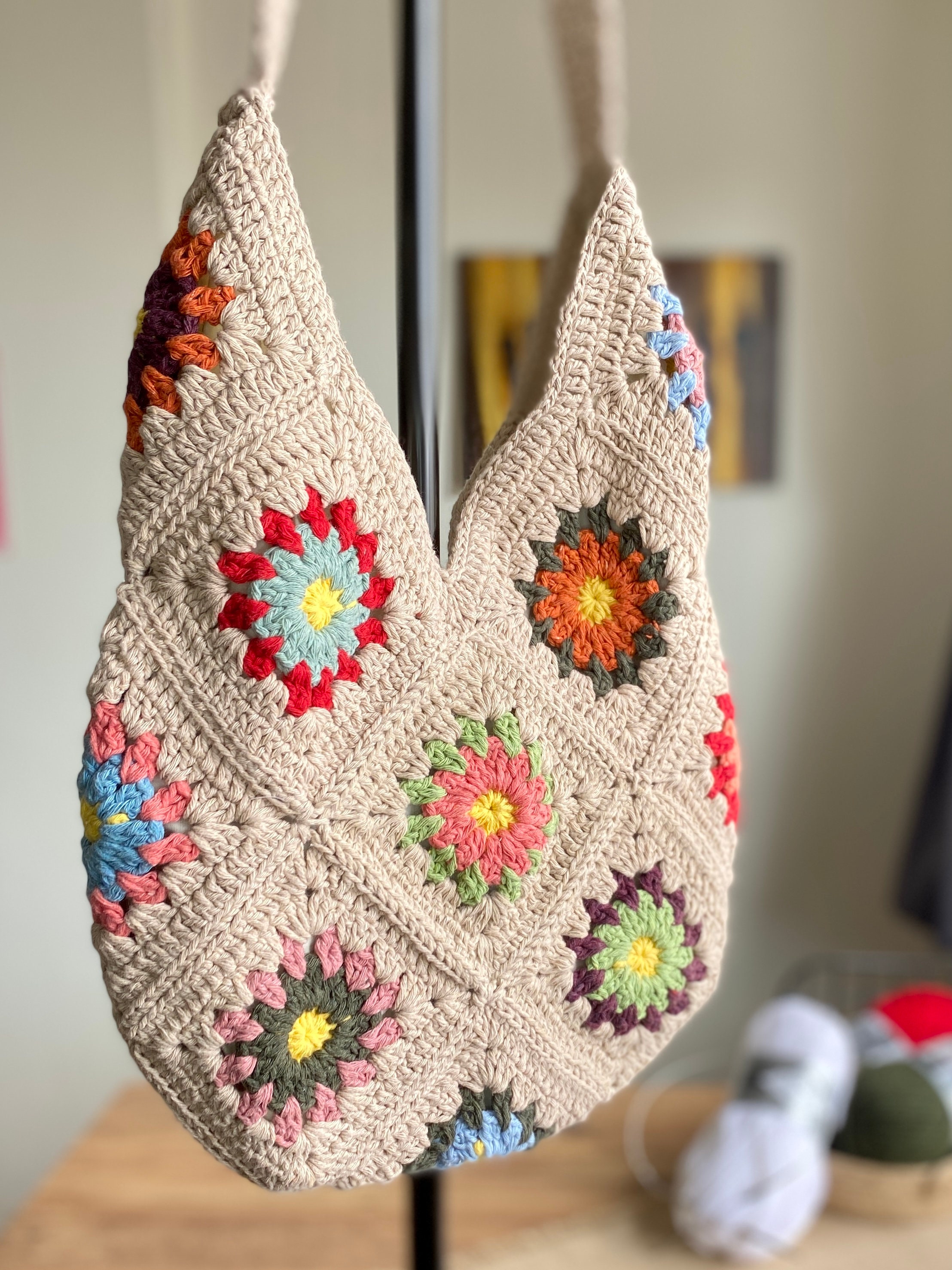 Vintage Crochet Bag, Handmade Knit Bag, Retro Crochet Tote Bag, Woman's  Knit Bag, Large Capacity Bag, Casual Knit Bag, Gift for Girlfriend 