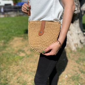 Crochet Wicker Bag, Tote Straw Bag, Summer Woman Large Bag, French Market Bag, Vacation Bag, Crochet Woven Bag, Soulder Beach Bag, Hobo Bag image 3