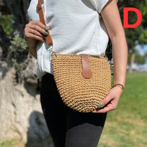 Crochet Wicker Bag, Tote Straw Bag, Summer Woman Large Bag, French Market Bag, Vacation Bag, Crochet Woven Bag, Soulder Beach Bag, Hobo Bag D