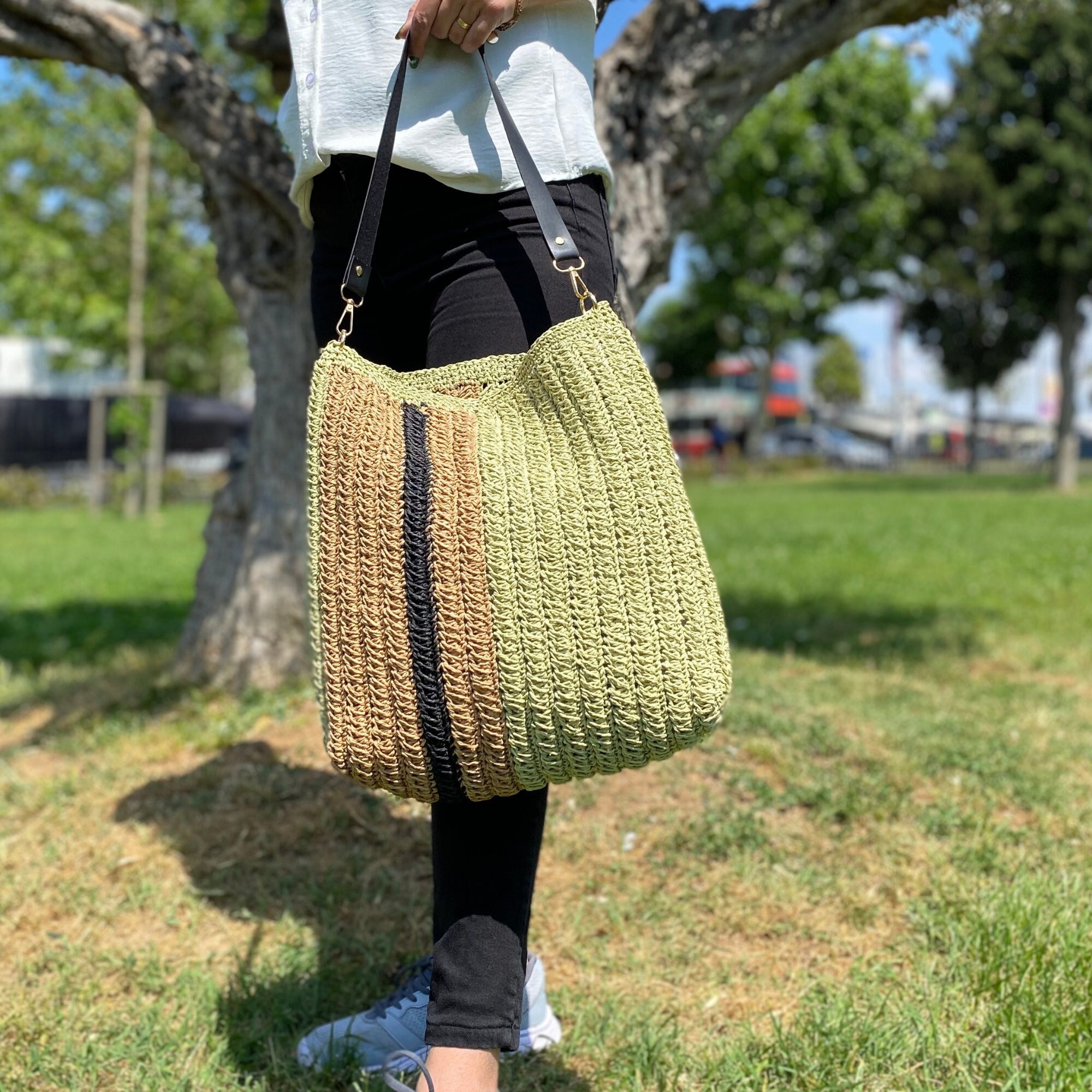 Woven Crochet Summer Tote Bag