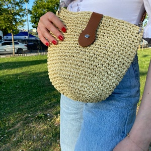 Straw bag, Market Bag, Crochet Shoulder Bag, Summer Beach Bag, Shoulder Bag, Beige Bag, Beach Bag, Raffia bag, Straw Bag, Knitted Bag natural straw