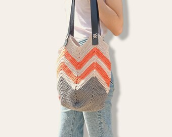 Crochet Bag, Handmade Bag, Woman Shoulder Bag, Gift For Birthday, Boho Bag, Hippie Bag, Market Bag, Vintage Bag, Crochet Tote Bag, Beige Bag