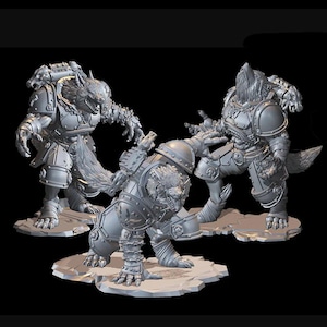 Werewolf Calvary: 3rd Pack & Single Models Use for Sci-fi Gaming Space Viking Warriors