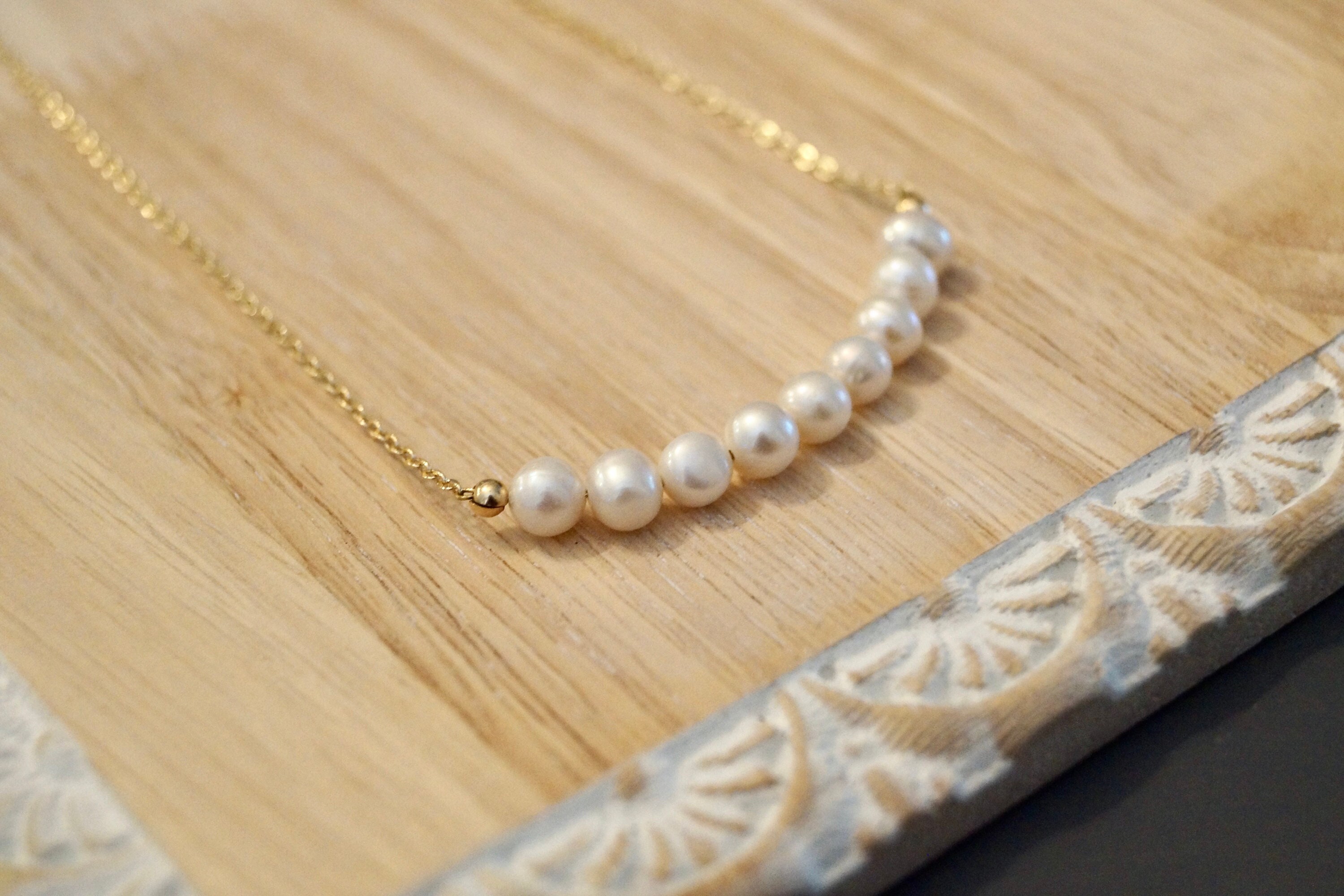 【2plan】24SS★ [MADE] Pearl Twisted Necklace Twisted Torsade Freshwater Pearl Necklace: Black