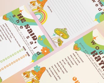 Groovy/70s Theme Bridal Shower Games | Spring Bridal Shower Games | Fun Bridal Shower Games | set of 3 bridal games | INSTANT DOWNLOAD