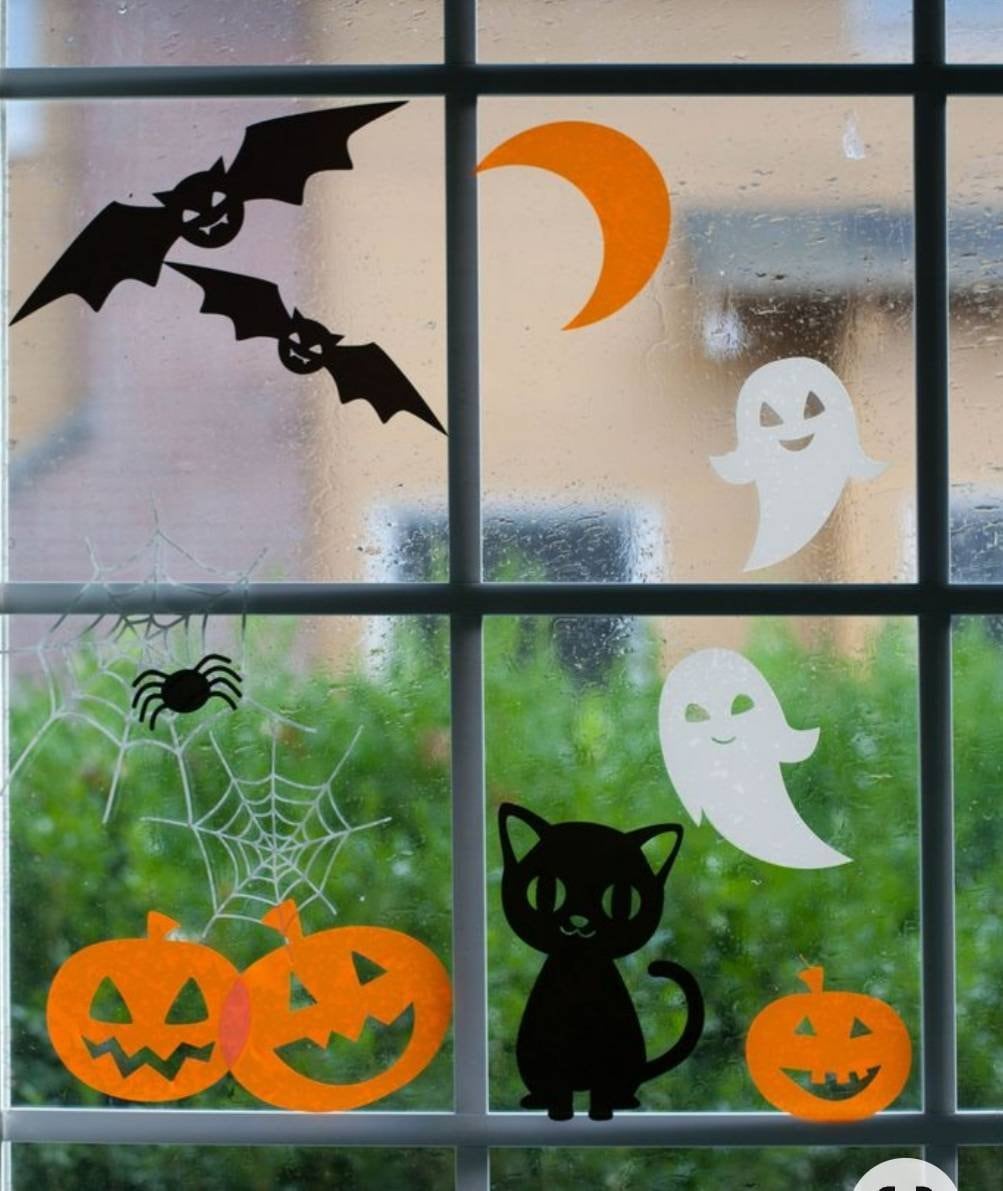 Halloween Window Stickers Decals. Ghosts Pumpkins Bats Etsy