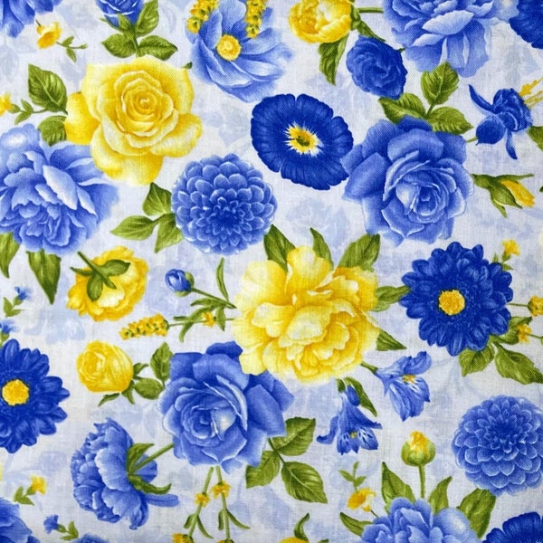 Yellow Rose Fabric - Etsy