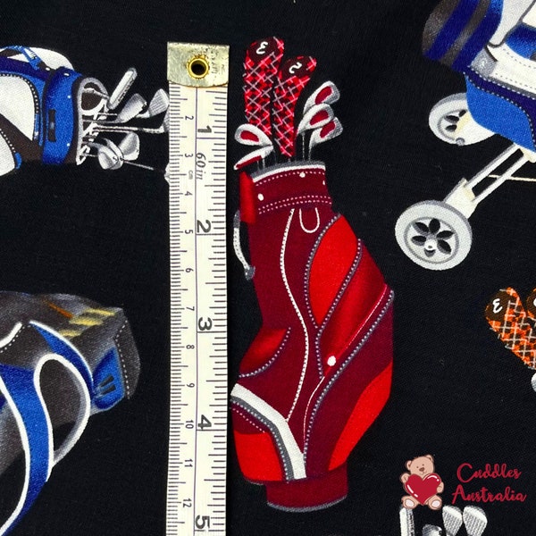 Golf Bags fabric, Tee Time, Golf Cotton Quilting Fabric, Benartex BT-05232.12